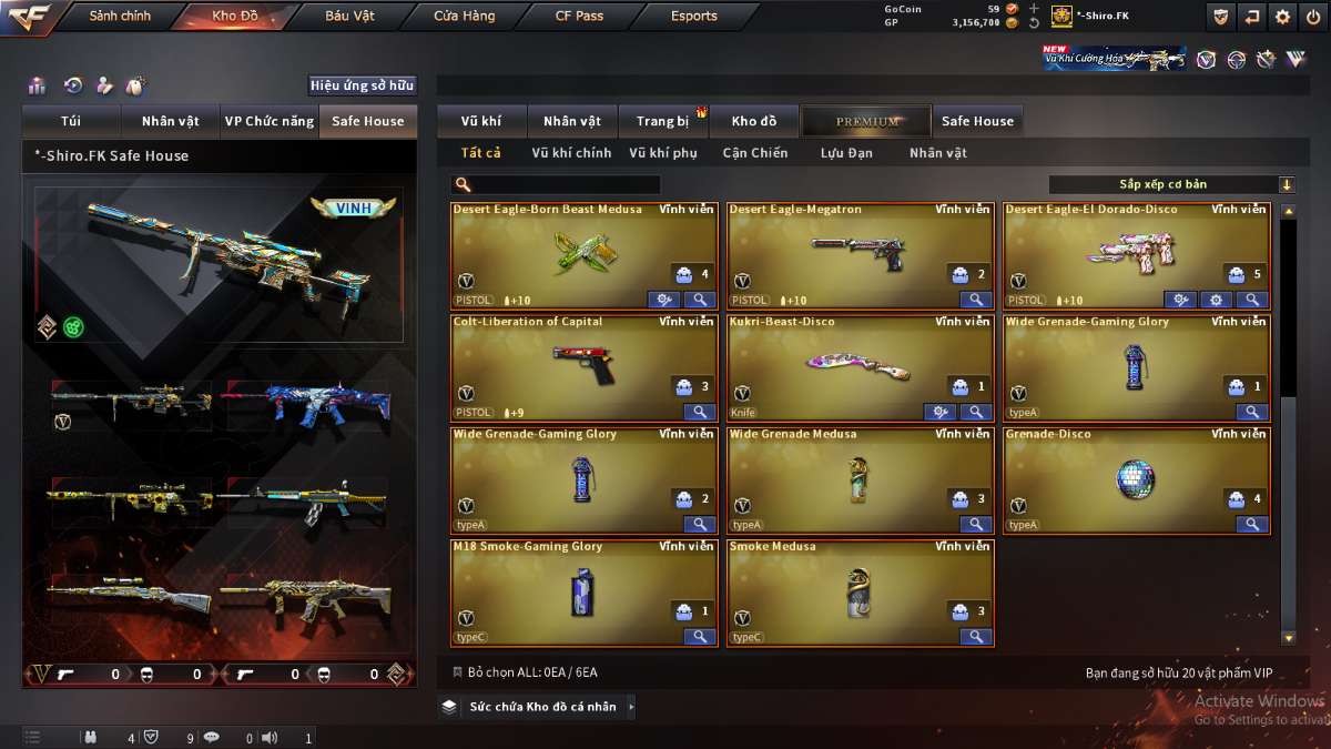 shop acc cf uy tin gia re